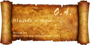 Olajkár Anna névjegykártya